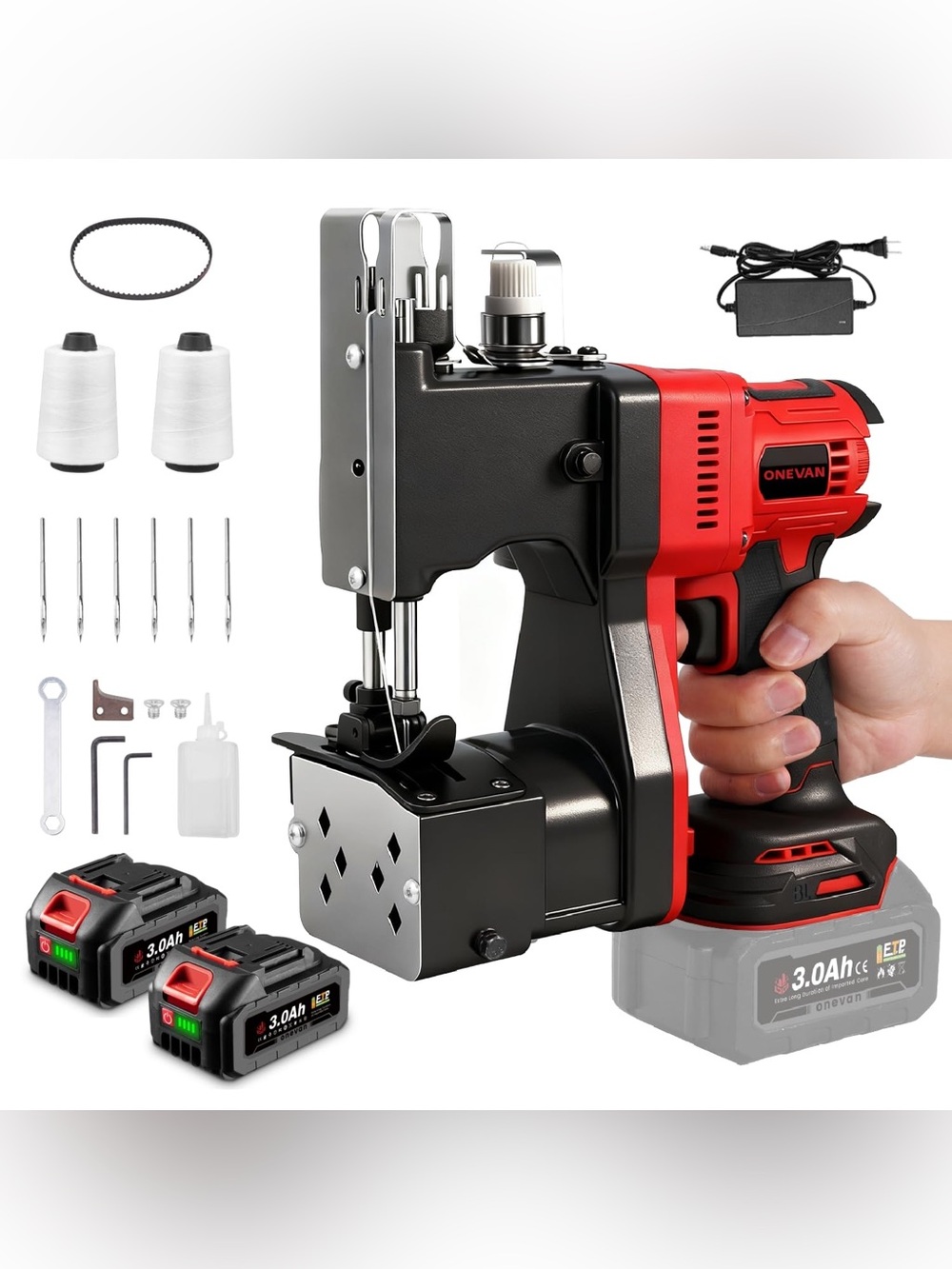 Red Portable Handheld Sewing Machine for Home Parties